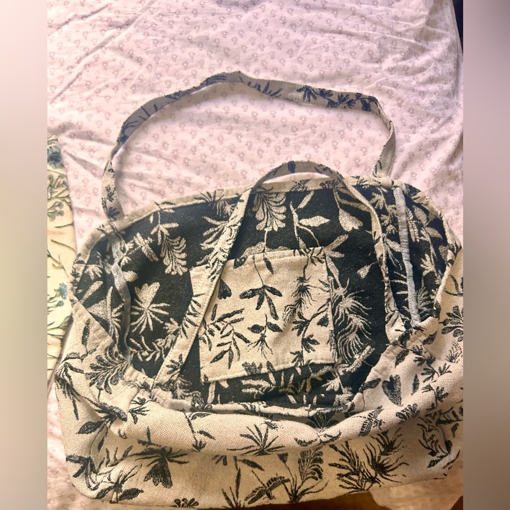 Floral Canvas Reusable Tote Bag Set - Picture 5 of 5
